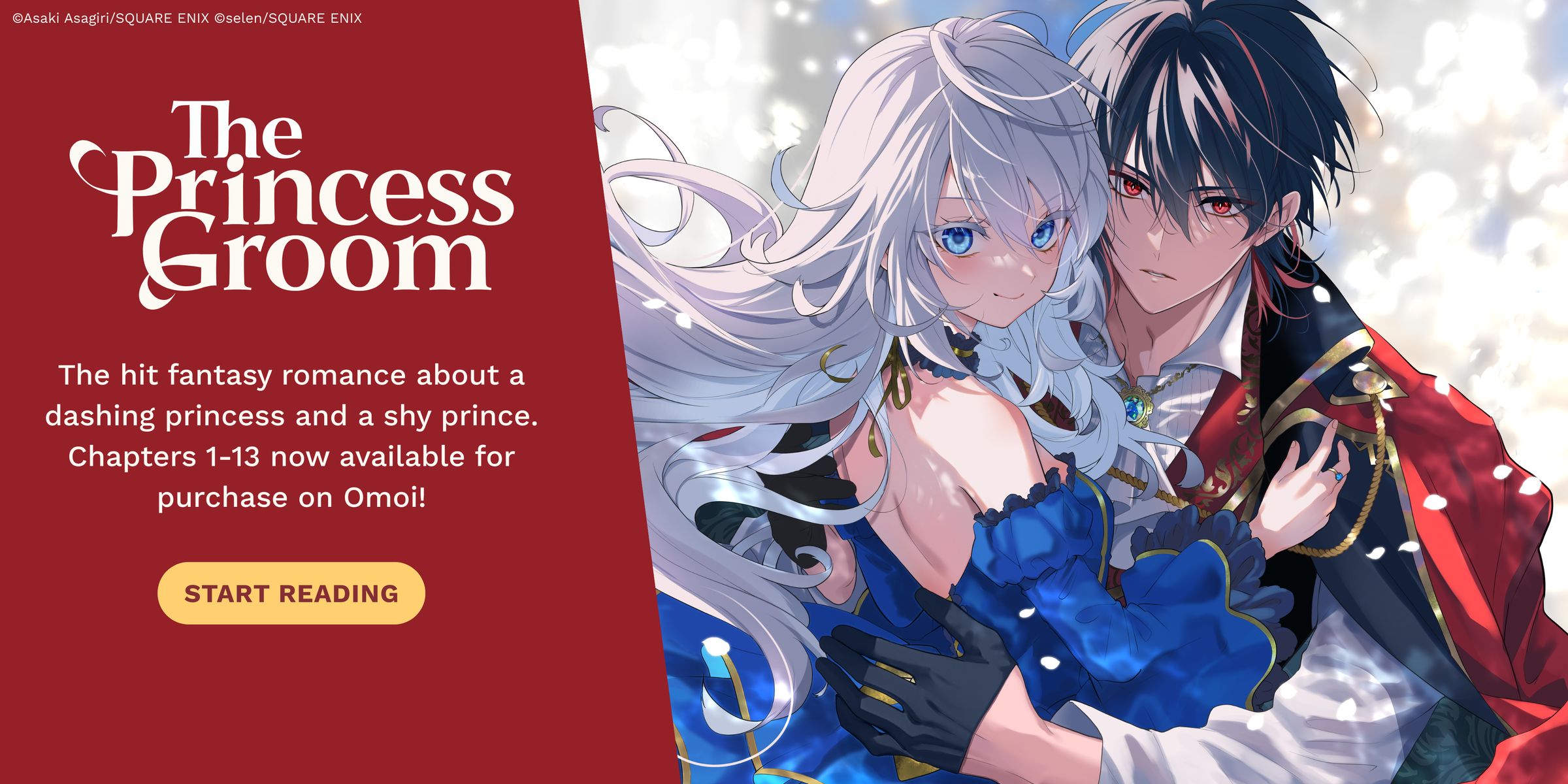 The Princess Groom. The hit fantasy romance about a dashing princess anda  shy prince. Chapters 1 through 13 now available for purchase on Omoi. Start reading.